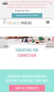 How thepragmaticparent.com looks like on a mobile device such as an iPhone.