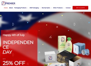 How thepremierpackaging.com looks like on a tablet such as an iPad.