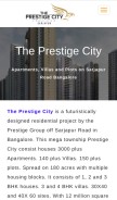 How theprestigecity.gen.in looks like on a mobile device such as an iPhone.