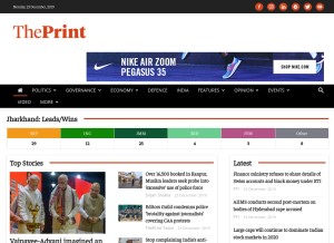 How theprint.in looks like on a tablet such as an iPad.