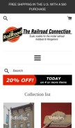 How therailroadconnection.com looks like on a mobile device such as an iPhone.