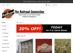 How therailroadconnection.com looks like on a tablet such as an iPad.
