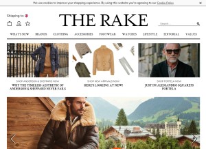 How therake.com looks like on a tablet such as an iPad.