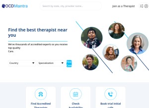 How therapist.ocdmantra.com looks like on a tablet such as an iPad.