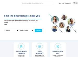 How therapists.therapymantra.co looks like on a tablet such as an iPad.