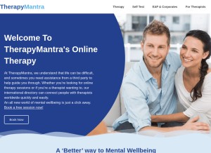How therapymantra.co looks like on a tablet such as an iPad.