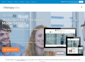 How therapysites.com looks like on a tablet such as an iPad.