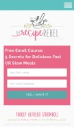 How thereciperebel.com looks like on a mobile device such as an iPhone.