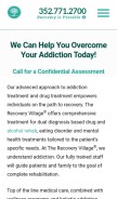 How therecoveryvillage.com looks like on a mobile device such as an iPhone.
