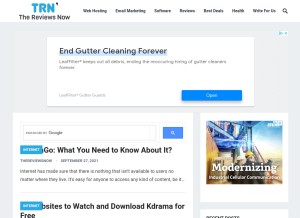 How thereviewsnow.com looks like on a tablet such as an iPad.