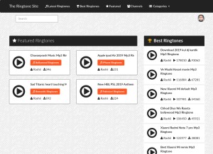 How theringtonesite.com looks like on a tablet such as an iPad.