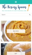 How therisingspoon.com looks like on a mobile device such as an iPhone.