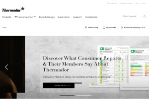 How thermador.com looks like on a tablet such as an iPad.