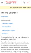 How thermo.com looks like on a mobile device such as an iPhone.