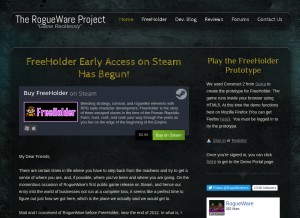 How theroguewareproject.com looks like on a tablet such as an iPad.