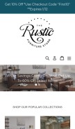 How therusticfurniturestore.com looks like on a mobile device such as an iPhone.
