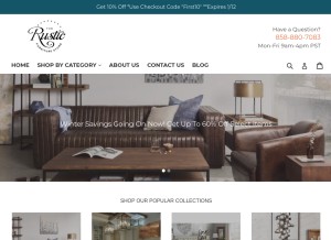 How therusticfurniturestore.com looks like on a tablet such as an iPad.