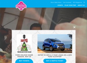 How thesanantonioriverwalk.com looks like on a tablet such as an iPad.