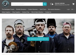 How thesandpaperpeople.com looks like on a tablet such as an iPad.