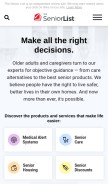 How theseniorlist.com looks like on a mobile device such as an iPhone.