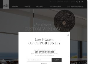 How theshadestore.com looks like on a tablet such as an iPad.