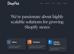 How theshoppad.com looks like on a tablet such as an iPad.
