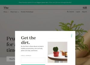 How thesill.com looks like on a tablet such as an iPad.