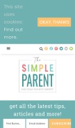 How thesimpleparent.com looks like on a mobile device such as an iPhone.