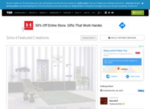 How thesimsresource.com looks like on a tablet such as an iPad.