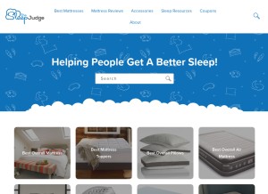 How thesleepjudge.com looks like on a tablet such as an iPad.