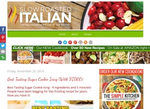 How theslowroasteditalian.com looks like on a tablet such as an iPad.