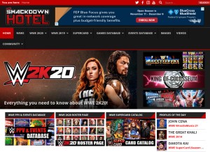 How thesmackdownhotel.com looks like on a tablet such as an iPad.