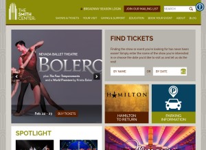 How thesmithcenter.com looks like on a tablet such as an iPad.