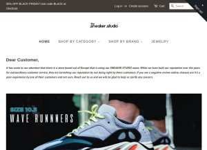 How thesneakerstudio.com looks like on a tablet such as an iPad.
