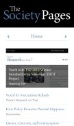 How thesocietypages.org looks like on a mobile device such as an iPhone.