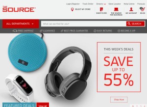 How thesource.ca looks like on a tablet such as an iPad.