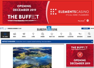 How thespec.com looks like on a tablet such as an iPad.