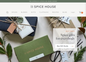 How thespicehouse.com looks like on a tablet such as an iPad.
