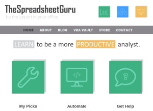 How thespreadsheetguru.com looks like on a tablet such as an iPad.