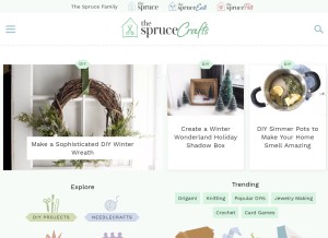 How thesprucecrafts.com looks like on a tablet such as an iPad.