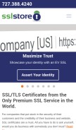 How thesslstore.com looks like on a mobile device such as an iPhone.