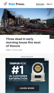 How thestarpress.com looks like on a mobile device such as an iPhone.