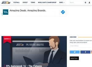 How thestatszone.com looks like on a tablet such as an iPad.