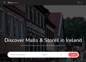 How thestorelocator-ie.com looks like on a tablet such as an iPad.