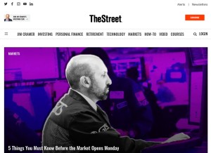 How thestreet.com looks like on a tablet such as an iPad.