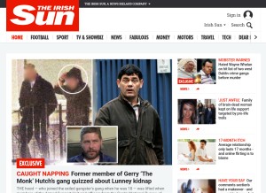 How thesun.ie looks like on a tablet such as an iPad.