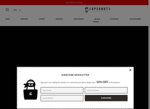 How thesupernuts.com looks like on a tablet such as an iPad.