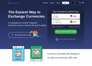 How theswapsy.com looks like on a tablet such as an iPad.
