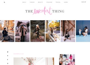 How thesweetestthingblog.com looks like on a tablet such as an iPad.