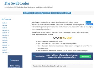 How theswiftcodes.com looks like on a tablet such as an iPad.